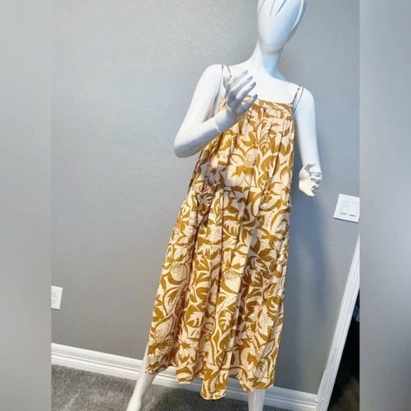 NEW Madewell Linen-Blend Cami Midi Dress in Tropicale Floral NWT M Flowy Pockets - Picture 6 of 13